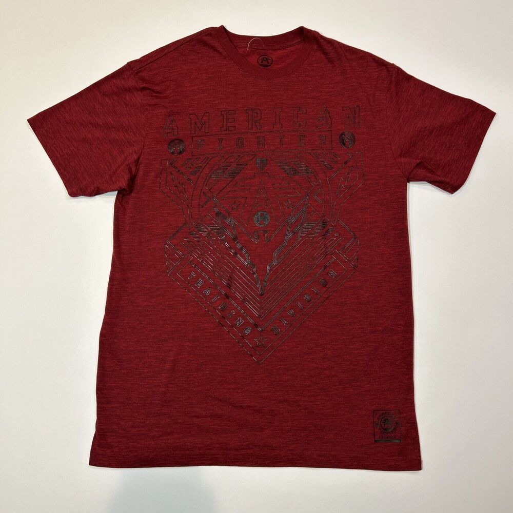 American Fighter Mens Shirt Size XL Extra Large Red Short Sleeve Buckle